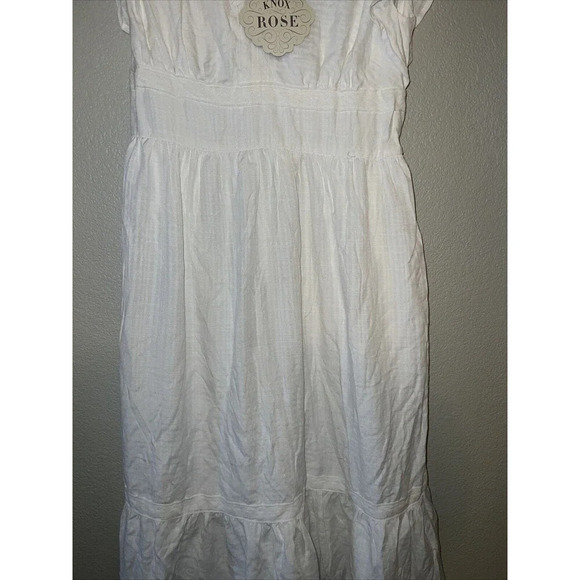NWT Knox Rose Dress Sz M Womens White Lightweight Bohemian Tunic Dress - Picture 7 of 11